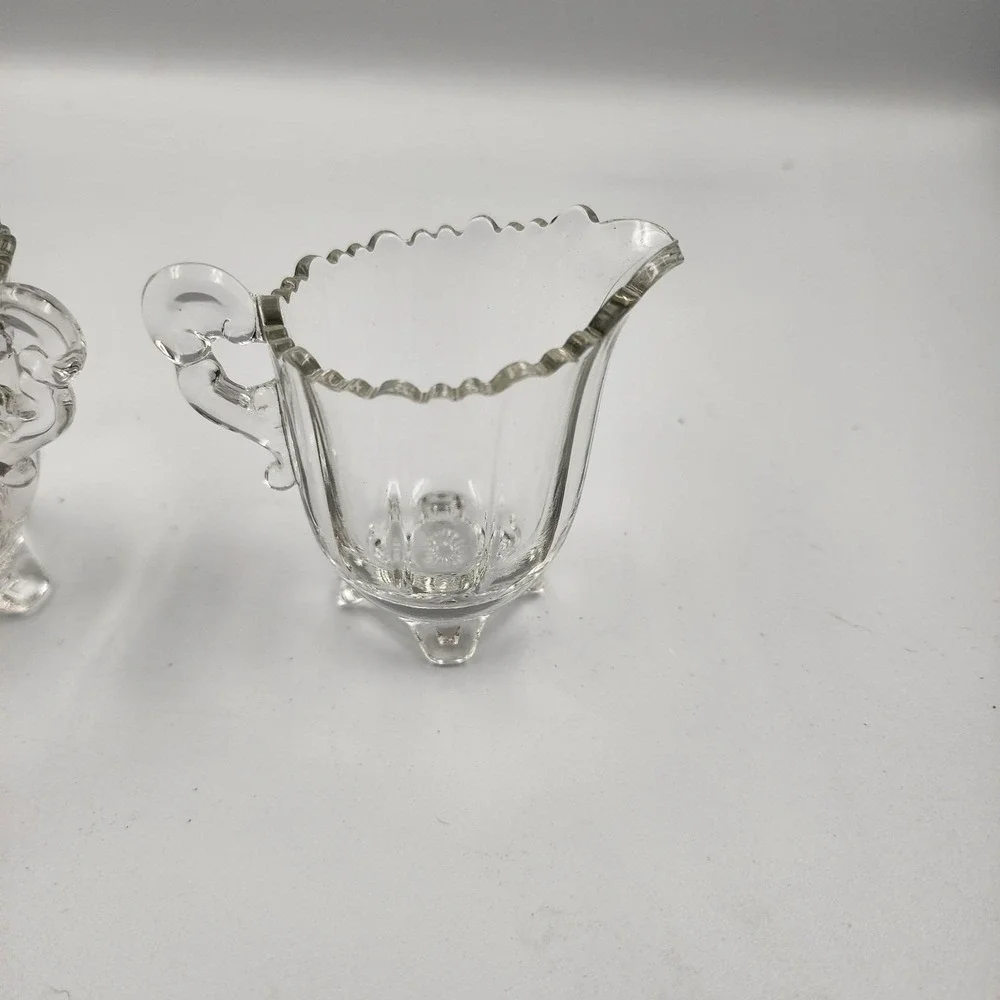 Cambridge Glass Martha Clear‎ Sugar And Milk Creamer Pitcher 1950's